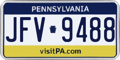 PA license plate JFV9488