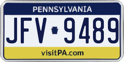 PA license plate JFV9489
