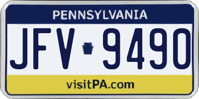 PA license plate JFV9490
