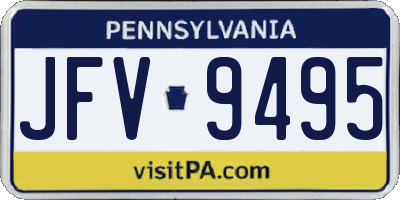 PA license plate JFV9495