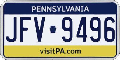 PA license plate JFV9496