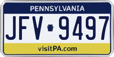 PA license plate JFV9497