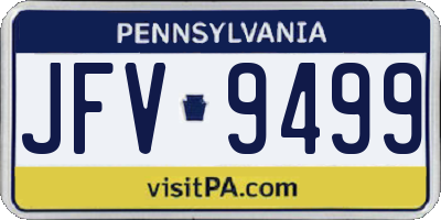 PA license plate JFV9499