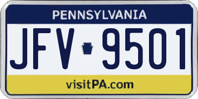 PA license plate JFV9501