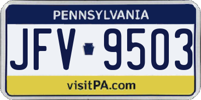 PA license plate JFV9503