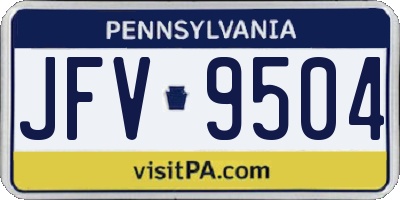 PA license plate JFV9504