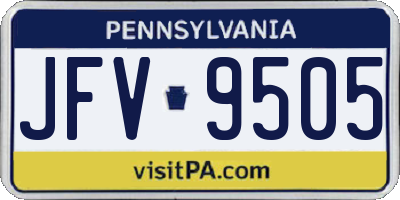 PA license plate JFV9505