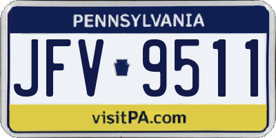 PA license plate JFV9511