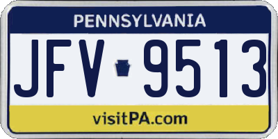 PA license plate JFV9513