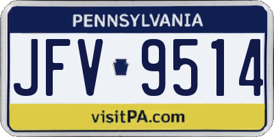 PA license plate JFV9514