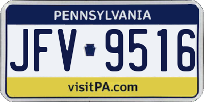 PA license plate JFV9516
