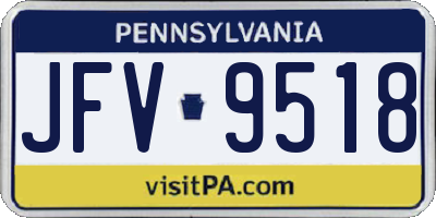 PA license plate JFV9518