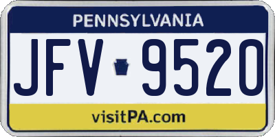 PA license plate JFV9520