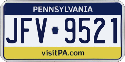 PA license plate JFV9521