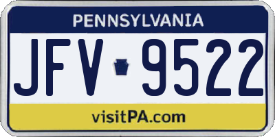 PA license plate JFV9522