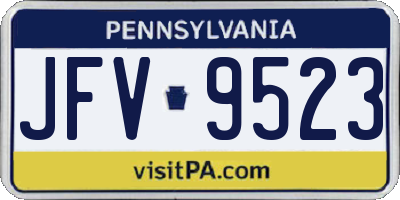 PA license plate JFV9523