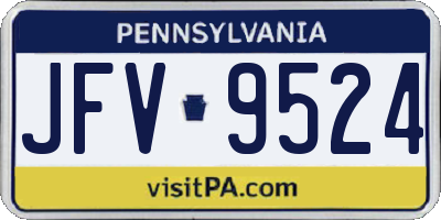 PA license plate JFV9524