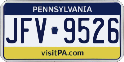 PA license plate JFV9526