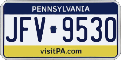 PA license plate JFV9530