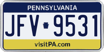 PA license plate JFV9531