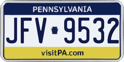 PA license plate JFV9532