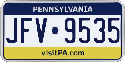 PA license plate JFV9535