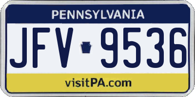 PA license plate JFV9536