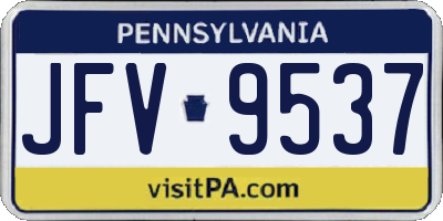 PA license plate JFV9537