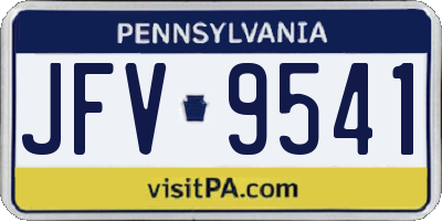 PA license plate JFV9541