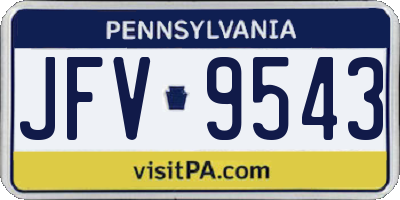 PA license plate JFV9543
