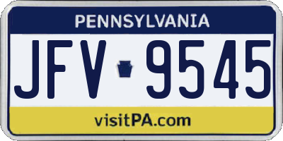 PA license plate JFV9545