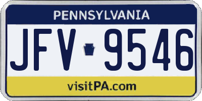 PA license plate JFV9546