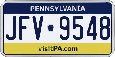 PA license plate JFV9548