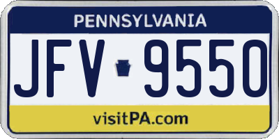 PA license plate JFV9550