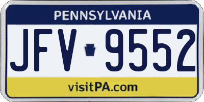 PA license plate JFV9552