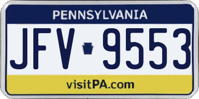 PA license plate JFV9553