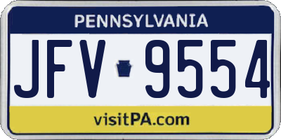 PA license plate JFV9554