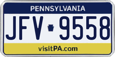 PA license plate JFV9558