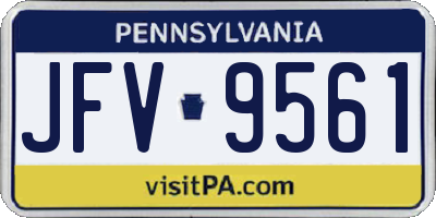 PA license plate JFV9561