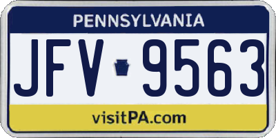 PA license plate JFV9563