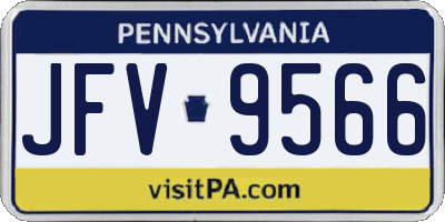 PA license plate JFV9566