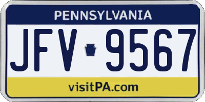 PA license plate JFV9567
