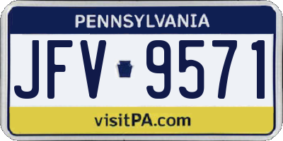 PA license plate JFV9571