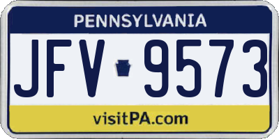 PA license plate JFV9573