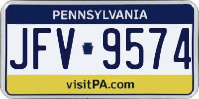 PA license plate JFV9574