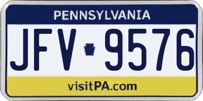 PA license plate JFV9576