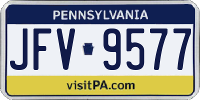 PA license plate JFV9577
