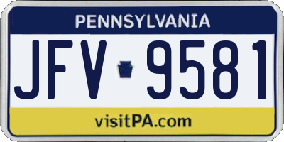 PA license plate JFV9581