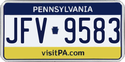 PA license plate JFV9583