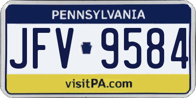 PA license plate JFV9584